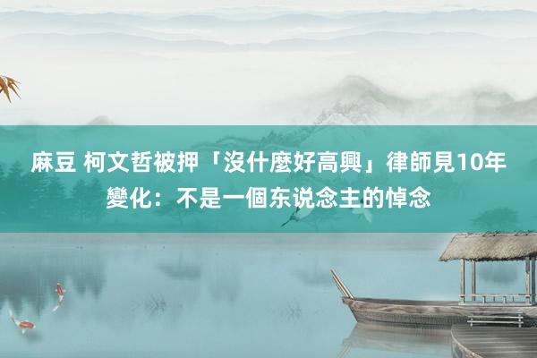 麻豆 柯文哲被押「沒什麼好高興」　律師見10年變化：不是一個东说念主的悼念